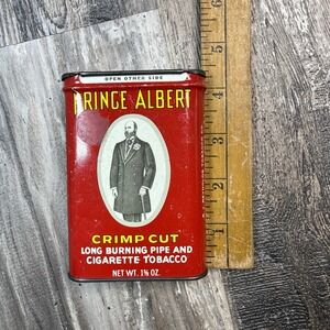 Vintage Prince Albert Crimp Cut Pipe And Cigarette Tobacco Tin Empty